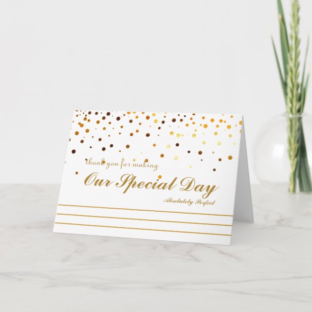 Gold Glitter Stripes Thank you for special day Dankeskarte (Vorderseite)