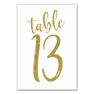 Gold Glitter Tisch Nummer 13 Tischnummer
