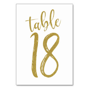 Gold Glitter Tisch Nummer 18 Tischnummer