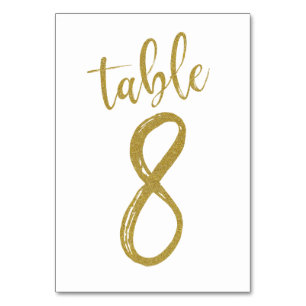 Gold Glitter Tisch Nummer 8 Tischnummer