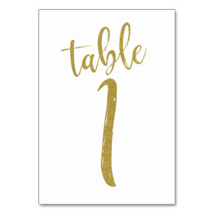 Gold Glitter Tischnummer 1