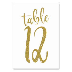 Gold Glitter Tischnummer 12