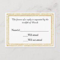 Gold Glitter Trim - RSVP-Karte