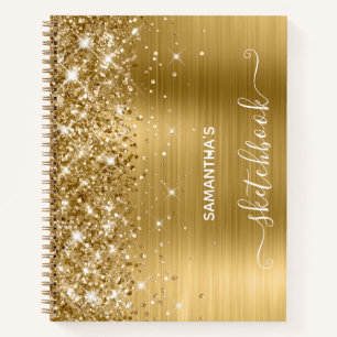 Gold Glitter und Folie Girly Skizzenbuch Notizbuch