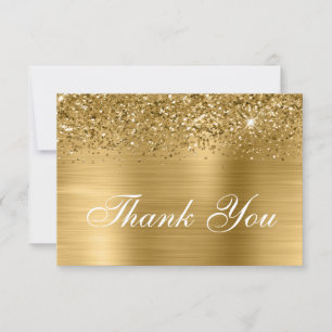 Gold Glitter und Ombre Folie Dankeskarte