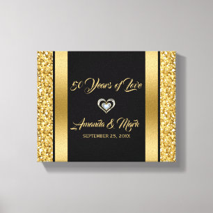 Gold Glitter und Rahmen Leinwanddruck