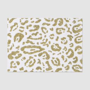 Gold Glitter Weißer Gepard Leopard Animal Print Seidenpapier