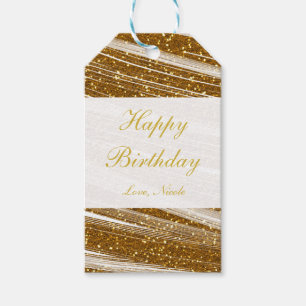 Gold Glitter & Weißer Glanz Party-Geschenkanhänger Geschenkanhänger