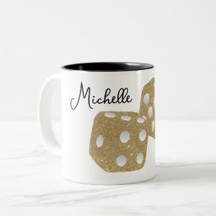 Gold Glitter Würfel personalisierter Name Zweifarbige Tasse