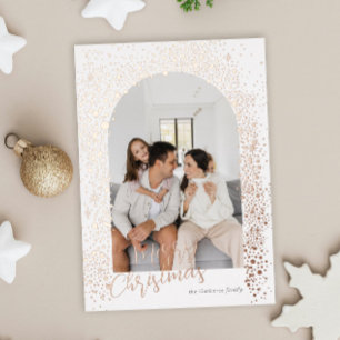 Gold Glitterbogen Foto Folien-Weihnachtskarte Folien Feiertagskarte