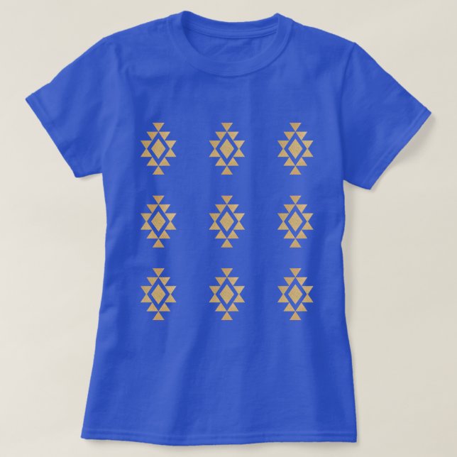 Gold Glittery Mojave Muster T-Shirt (Design vorne)
