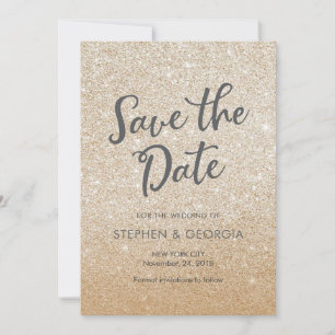 Gold Glittery Rette unseren Termin Hochzeitseinlad Save The Date