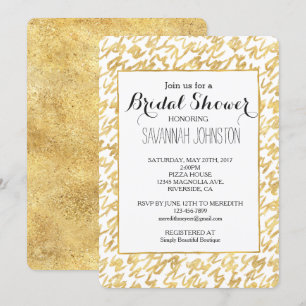 Gold Glitz Abstrakt Squiggles Brautparty Einladung