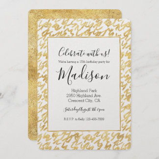 Gold Glitz Abstrakt Squiggles Einladung