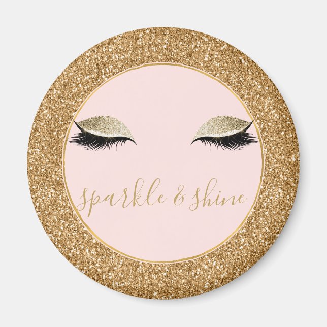 Gold Glitz Eyes Magnet (Vorne)