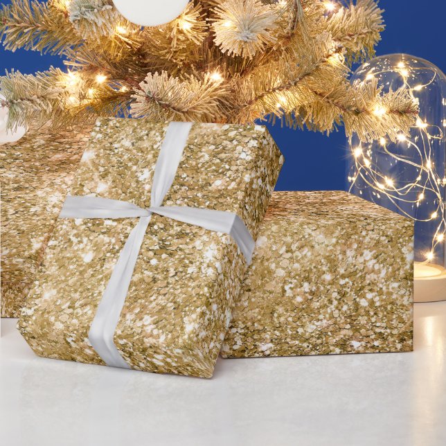Gold Glitz Glitzer Geschenkpapier (Feiertage)