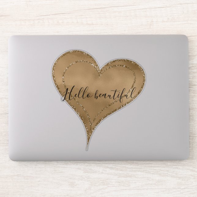 Gold Glitz Glitzer Herzlich Willkommen bei schönem Aufkleber (Computer)