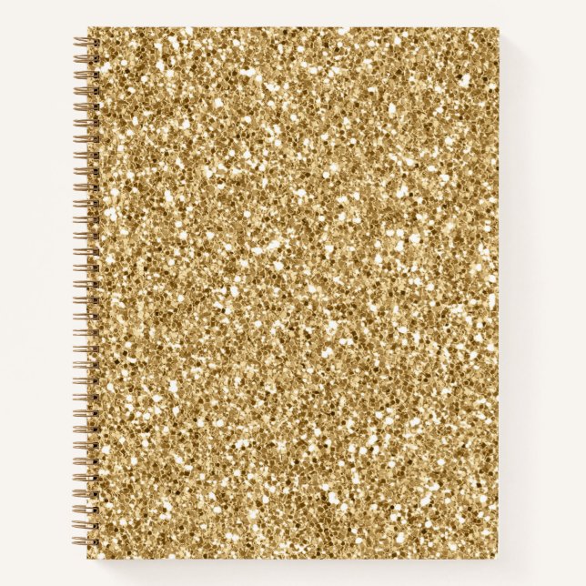 Gold Glitz Glitzer        Notizbuch (Vorderseite)