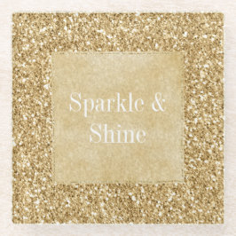 Gold Glitz Glitzer Sparkle Glasuntersetzer