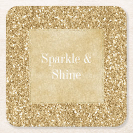Gold Glitz Glitzer Sparkle Rechteckiger Pappuntersetzer