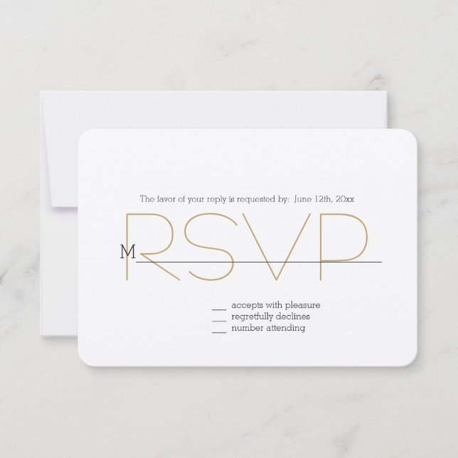 Gold Glitz UAWG RSVP Karte (Vorderseite)