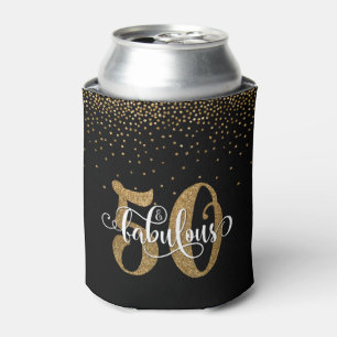 Gold Glitzer 50 & Fabulous Typografie Geburtstag Dosenkühler
