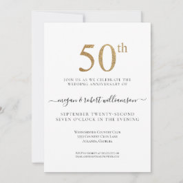 Gold Glitzer 50. Hochzeitstag Party Einladung