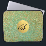Gold Glitzer Aquamarin Aqua Green Glam Trendy Laptopschutzhülle<br><div class="desc">Custom Sleeve</div>
