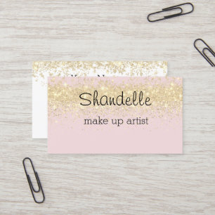 Gold Glitzer auf der rosa Glam Business Card Visitenkarte