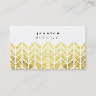 Gold Glitzer Azteken Arrow Pattern Haare Stylist C Terminkarte