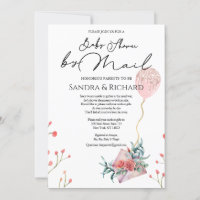 Gold Glitzer Ballon Rosa Blumendusche per Mail