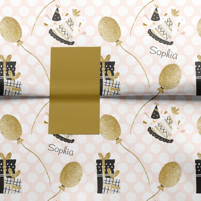 Gold Glitzer Balloons und Party Hats Kindergeburts Seidenpapier (Von Creator hochgeladen)