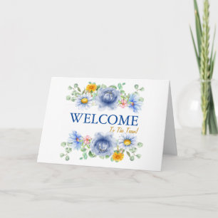 Gold Glitzer Band mit White Border Willkommenswage Karte