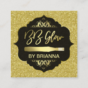 Gold Glitzer BB Glow Treatment Quadratische Visitenkarte