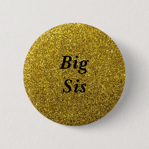 Gold Glitzer Big Sis Baby Duschknopf Button