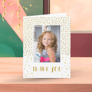 Gold Glitzer Birthday Kids Girl Foto Vielen Dank Karte