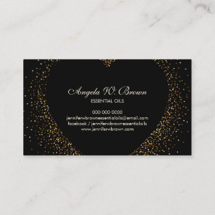 Gold Glitzer Black Heart Visitenkarte