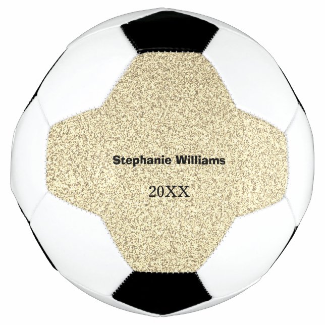 Gold Glitzer Black Individuelle Name Wedding Brida Fußball (Vorderseite)