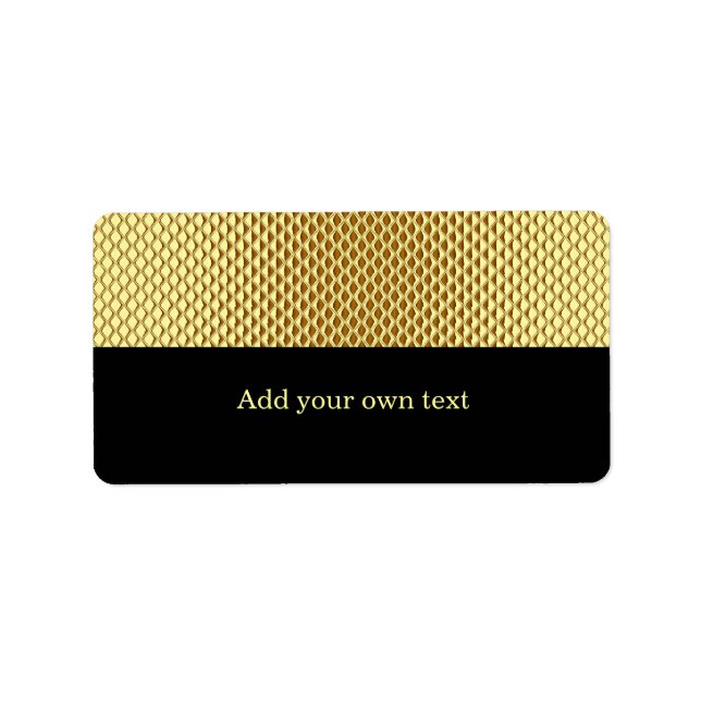 Gold Glitzer Black Label Aufkleber Adressaufkleber (Vorne)