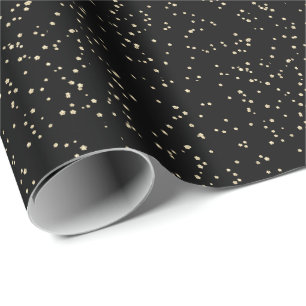 Gold Glitzer Black New Year's Eve Geschenkpapier