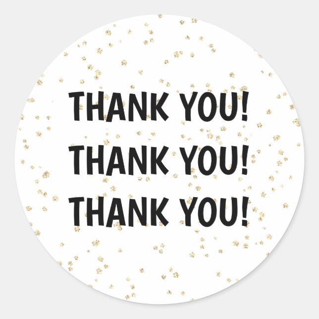 Gold Glitzer Black New Year's Eve Runder Aufkleber (Vorderseite)