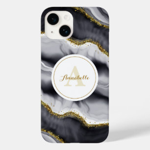 Gold Glitzer Black Personalize Case-Mate iPhone 14 Hülle