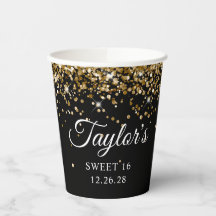 Gold Glitzer Black Sweet 16