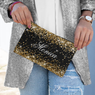 Gold Glitzer Black Zubehörtasche