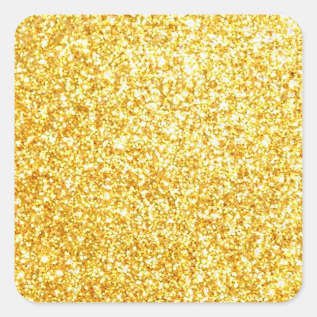 Gold Glitzer Blank Template Classic Glamour Quadratischer Aufkleber (Vorderseite)