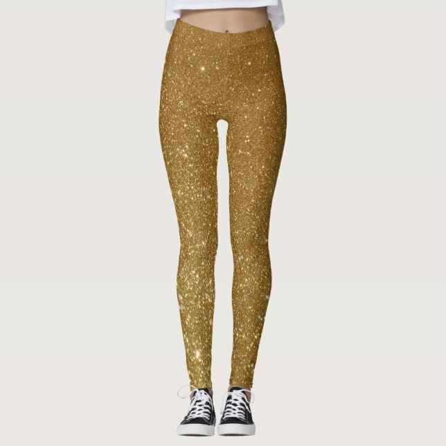 Gold Glitzer Blende Original Leggings (Vorderseite)