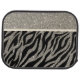 Gold Glitzer Bling Beige Zebra Muster Individuelle Autofußmatte (Rückseite)