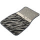 Gold Glitzer Bling Beige Zebra Muster Individuelle Autofußmatte (Schrägansicht)