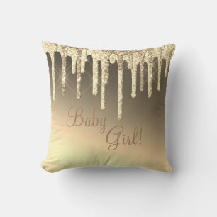 Gold Glitzer Bling Girl Sparkle Glam Chic Name Kissen