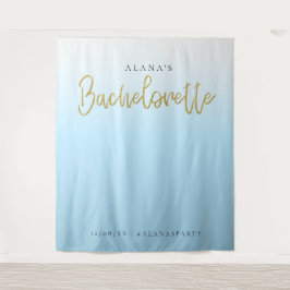 Gold Glitzer Blue Junggeselinnen-Abschied Foto Sta Wandteppich